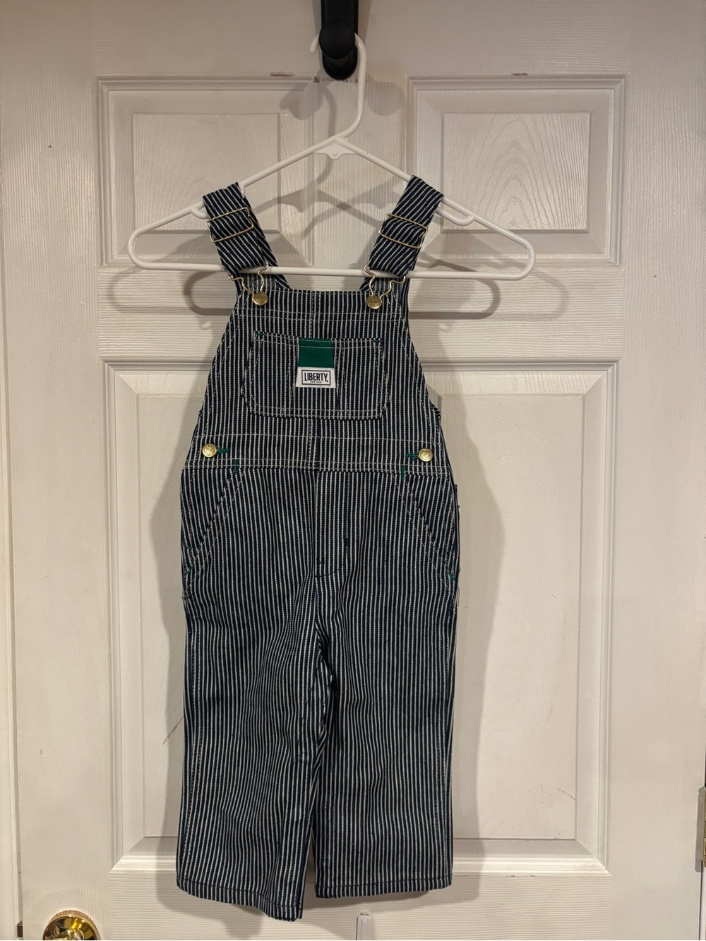 NEW WITH TAGS liberty Navy and White Stripe Kids Overalls